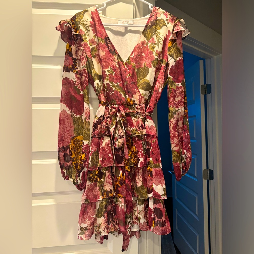 Floral ruffle tiered dress